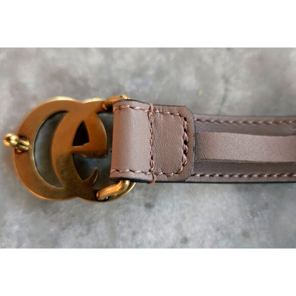 Gucci Calfskin Pearl Double G 20mm Belt Light Pink Size 105-42 - Picture 6 of 6